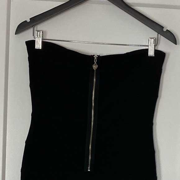 Black strapless Mini Party Dress studded details black - Picture 6 of 8